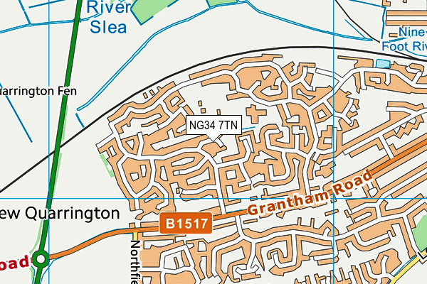 NG34 7TN map - OS VectorMap District (Ordnance Survey) NG34 7TN map - OS VectorMap District (Ordnance Survey)