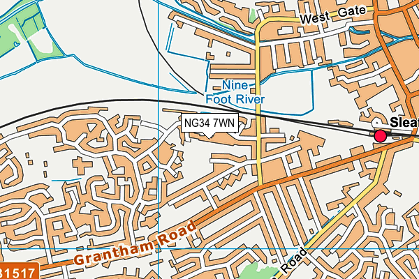 NG34 7WN map - OS VectorMap District (Ordnance Survey) NG34 7WN map - OS VectorMap District (Ordnance Survey)