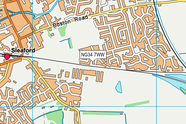NG34 7WW map - OS VectorMap District (Ordnance Survey) NG34 7WW map - OS VectorMap District (Ordnance Survey)