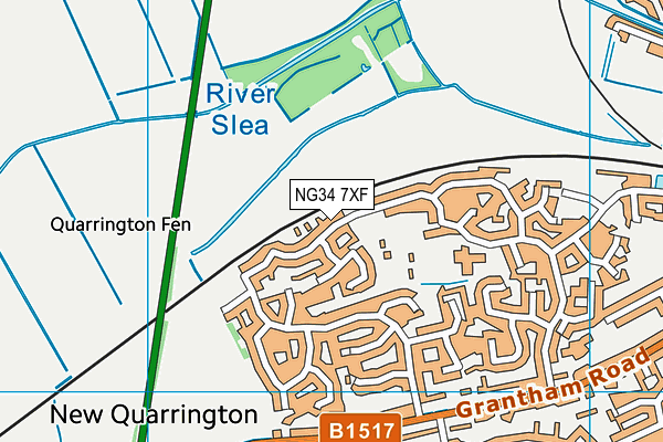 NG34 7XF map - OS VectorMap District (Ordnance Survey) NG34 7XF map - OS VectorMap District (Ordnance Survey)