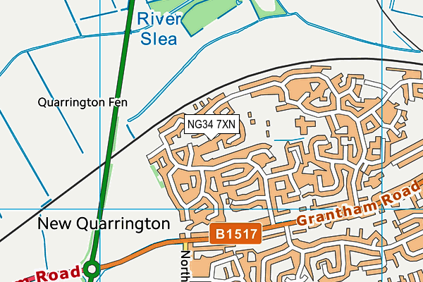 NG34 7XN map - OS VectorMap District (Ordnance Survey) NG34 7XN map - OS VectorMap District (Ordnance Survey)