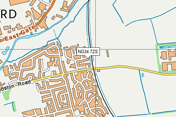 NG34 7ZS map - OS VectorMap District (Ordnance Survey) NG34 7ZS map - OS VectorMap District (Ordnance Survey)