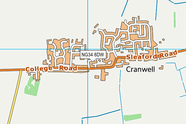 NG34 8DW map - OS VectorMap District (Ordnance Survey) NG34 8DW map - OS VectorMap District (Ordnance Survey)