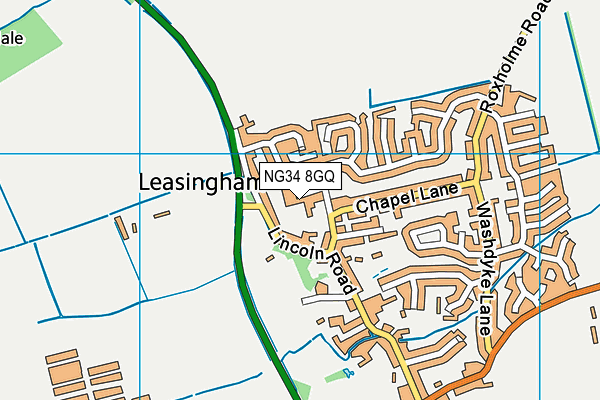 NG34 8GQ map - OS VectorMap District (Ordnance Survey) NG34 8GQ map - OS VectorMap District (Ordnance Survey)