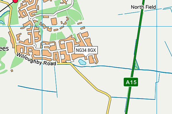 NG34 8GX map - OS VectorMap District (Ordnance Survey) NG34 8GX map - OS VectorMap District (Ordnance Survey)