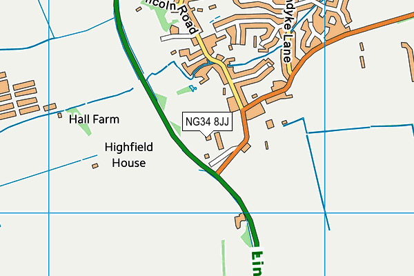 NG34 8JJ map - OS VectorMap District (Ordnance Survey) NG34 8JJ map - OS VectorMap District (Ordnance Survey)