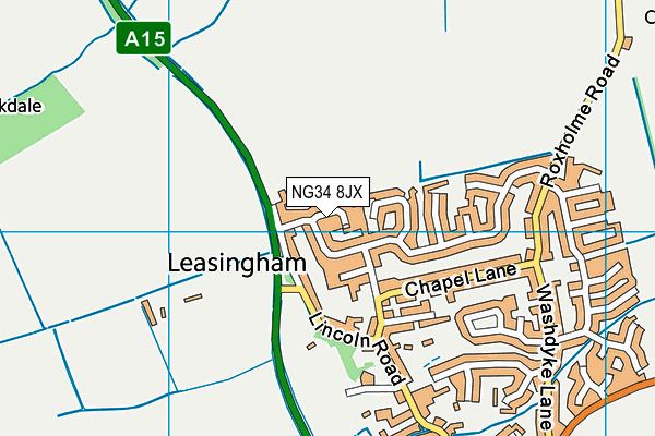 NG34 8JX map - OS VectorMap District (Ordnance Survey) NG34 8JX map - OS VectorMap District (Ordnance Survey)