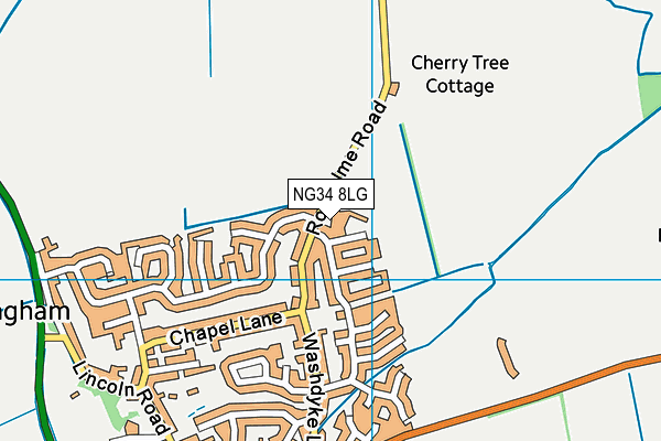NG34 8LG map - OS VectorMap District (Ordnance Survey)