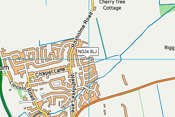 NG34 8LJ map - OS VectorMap District (Ordnance Survey) NG34 8LJ map - OS VectorMap District (Ordnance Survey)