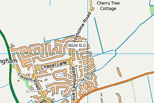 NG34 8LQ map - OS VectorMap District (Ordnance Survey) NG34 8LQ map - OS VectorMap District (Ordnance Survey)