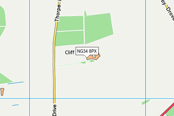 NG34 8PX map - OS VectorMap District (Ordnance Survey) NG34 8PX map - OS VectorMap District (Ordnance Survey)