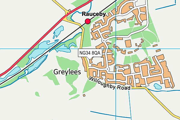 NG34 8QA map - OS VectorMap District (Ordnance Survey) NG34 8QA map - OS VectorMap District (Ordnance Survey)