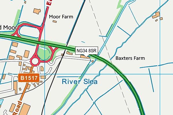 NG34 8SR map - OS VectorMap District (Ordnance Survey) NG34 8SR map - OS VectorMap District (Ordnance Survey)
