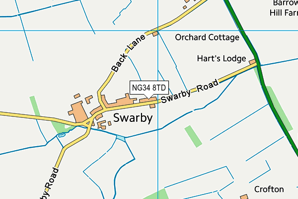 NG34 8TD map - OS VectorMap District (Ordnance Survey) NG34 8TD map - OS VectorMap District (Ordnance Survey)