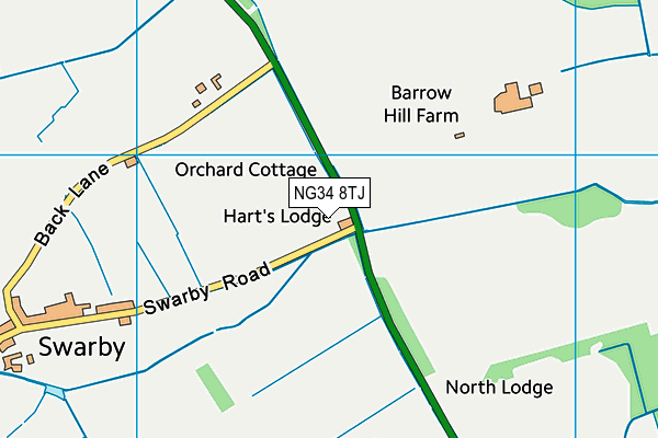 NG34 8TJ map - OS VectorMap District (Ordnance Survey) NG34 8TJ map - OS VectorMap District (Ordnance Survey)