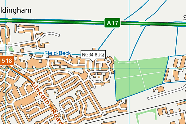 NG34 8UQ map - OS VectorMap District (Ordnance Survey) NG34 8UQ map - OS VectorMap District (Ordnance Survey)