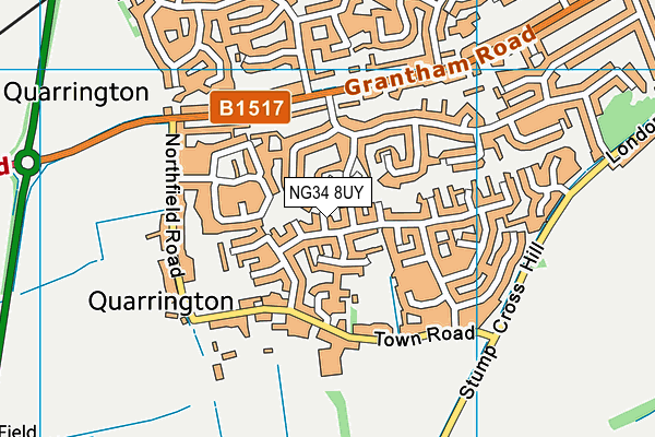NG34 8UY map - OS VectorMap District (Ordnance Survey) NG34 8UY map - OS VectorMap District (Ordnance Survey)