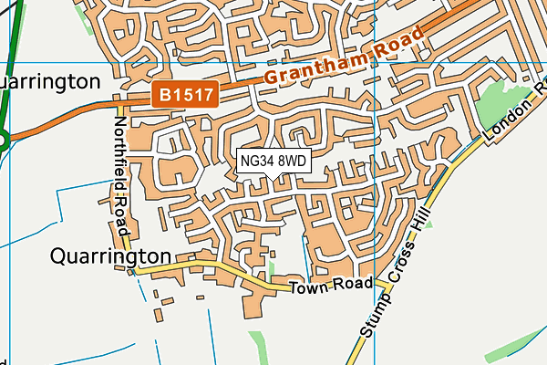 NG34 8WD map - OS VectorMap District (Ordnance Survey) NG34 8WD map - OS VectorMap District (Ordnance Survey)
