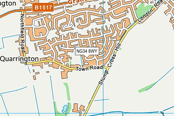 NG34 8WY map - OS VectorMap District (Ordnance Survey) NG34 8WY map - OS VectorMap District (Ordnance Survey)