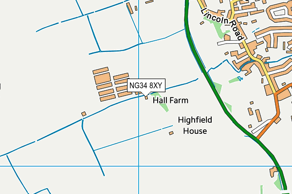 NG34 8XY map - OS VectorMap District (Ordnance Survey) NG34 8XY map - OS VectorMap District (Ordnance Survey)