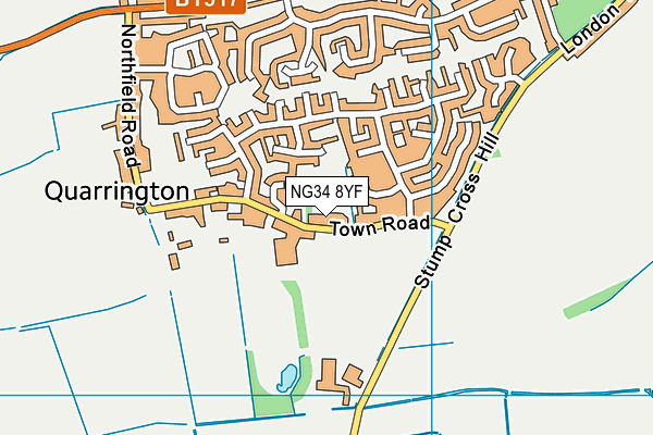 NG34 8YF map - OS VectorMap District (Ordnance Survey) NG34 8YF map - OS VectorMap District (Ordnance Survey)