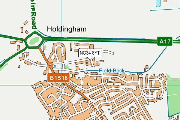 NG34 8YT map - OS VectorMap District (Ordnance Survey) NG34 8YT map - OS VectorMap District (Ordnance Survey)