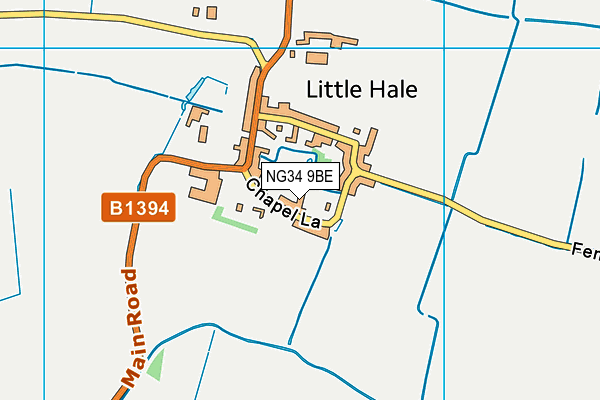 NG34 9BE map - OS VectorMap District (Ordnance Survey) NG34 9BE map - OS VectorMap District (Ordnance Survey)