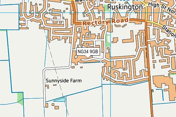 NG34 9GB map - OS VectorMap District (Ordnance Survey) NG34 9GB map - OS VectorMap District (Ordnance Survey)