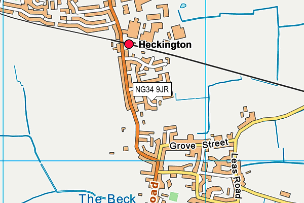 NG34 9JR map - OS VectorMap District (Ordnance Survey)