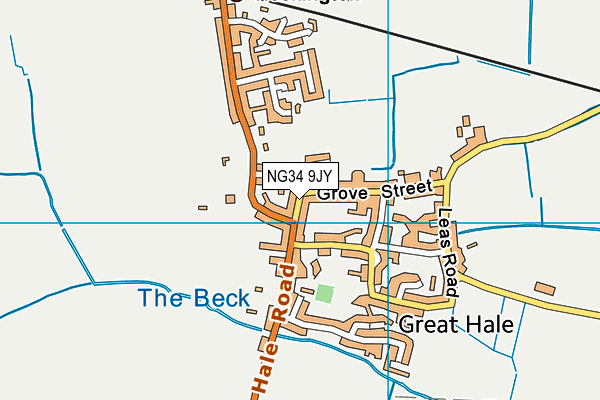 NG34 9JY map - OS VectorMap District (Ordnance Survey)