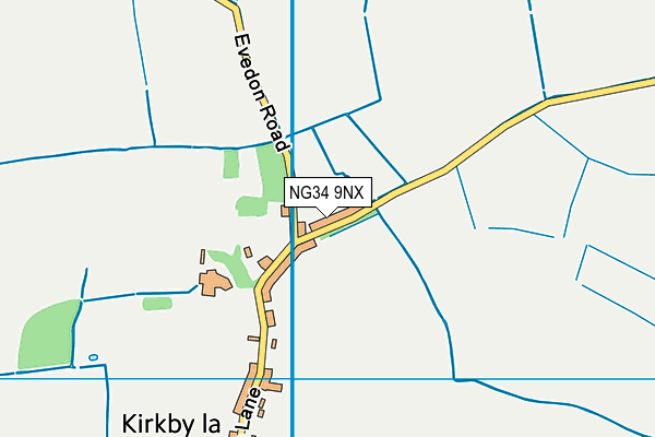 NG34 9NX map - OS VectorMap District (Ordnance Survey) NG34 9NX map - OS VectorMap District (Ordnance Survey)