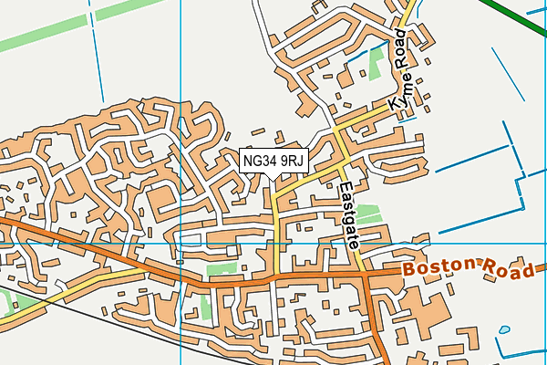 NG34 9RJ map - OS VectorMap District (Ordnance Survey) NG34 9RJ map - OS VectorMap District (Ordnance Survey)