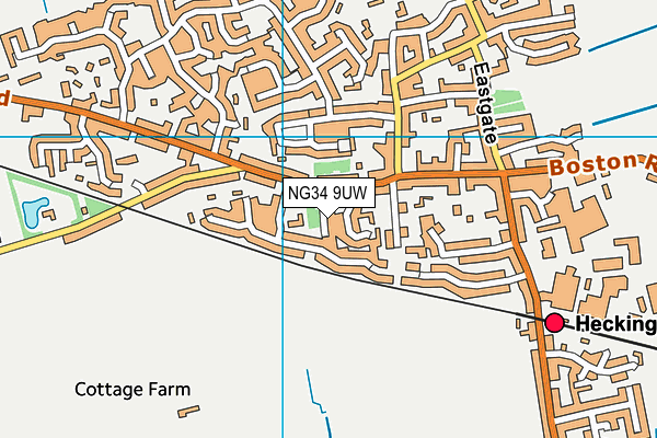 NG34 9UW map - OS VectorMap District (Ordnance Survey) NG34 9UW map - OS VectorMap District (Ordnance Survey)