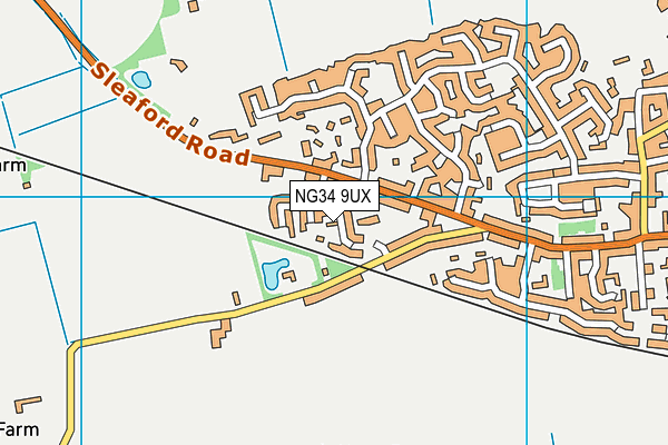 NG34 9UX map - OS VectorMap District (Ordnance Survey) NG34 9UX map - OS VectorMap District (Ordnance Survey)