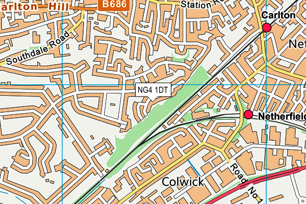 NG4 1DT map - OS VectorMap District (Ordnance Survey) NG4 1DT map - OS VectorMap District (Ordnance Survey)