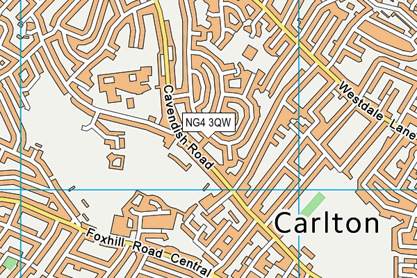 NG4 3QW map - OS VectorMap District (Ordnance Survey) NG4 3QW map - OS VectorMap District (Ordnance Survey)