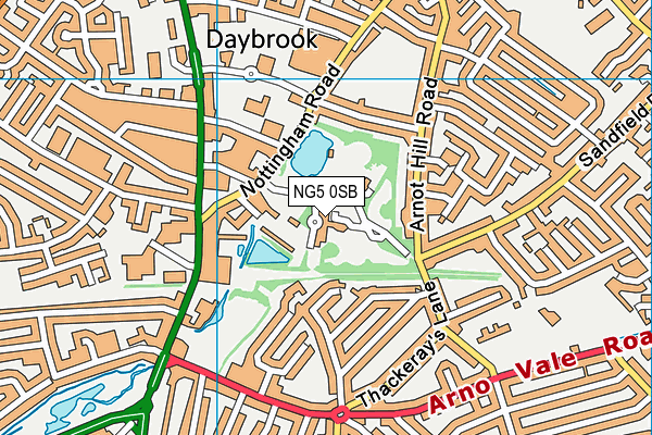 NG5 0SB map - OS VectorMap District (Ordnance Survey) NG5 0SB map - OS VectorMap District (Ordnance Survey)