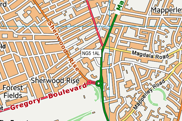NG5 1AL map - OS VectorMap District (Ordnance Survey) NG5 1AL map - OS VectorMap District (Ordnance Survey)