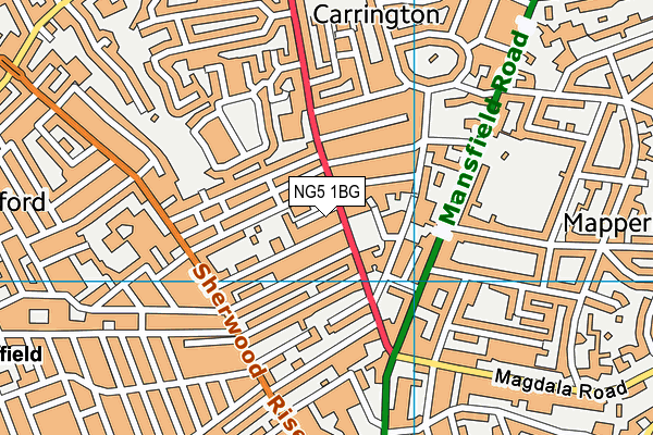 NG5 1BG map - OS VectorMap District (Ordnance Survey) NG5 1BG map - OS VectorMap District (Ordnance Survey)