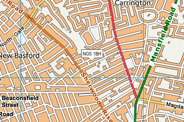 NG5 1BH map - OS VectorMap District (Ordnance Survey) NG5 1BH map - OS VectorMap District (Ordnance Survey)