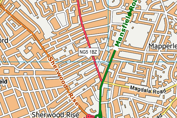 NG5 1BZ map - OS VectorMap District (Ordnance Survey) NG5 1BZ map - OS VectorMap District (Ordnance Survey)