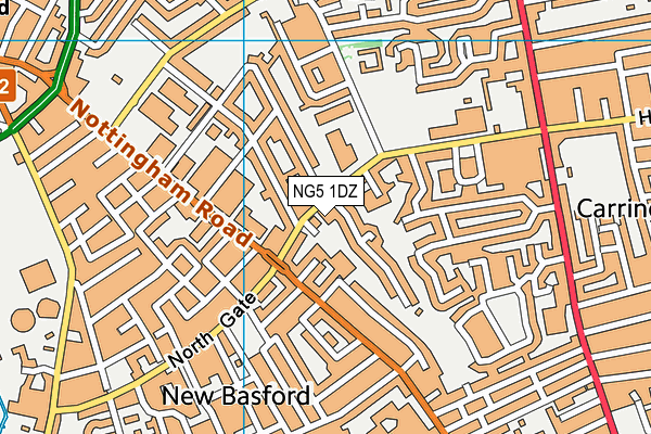 NG5 1DZ map - OS VectorMap District (Ordnance Survey) NG5 1DZ map - OS VectorMap District (Ordnance Survey)