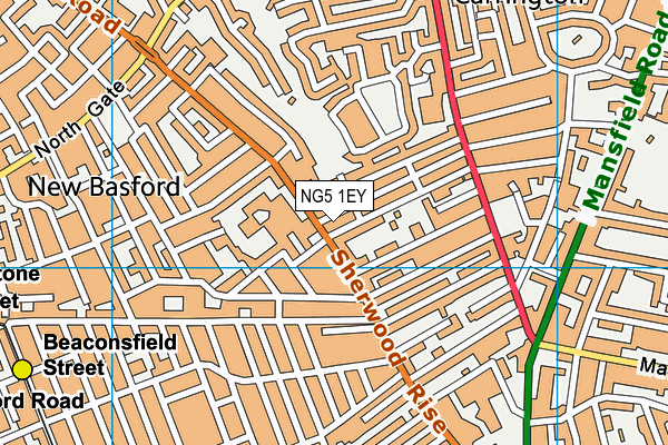 NG5 1EY map - OS VectorMap District (Ordnance Survey) NG5 1EY map - OS VectorMap District (Ordnance Survey)