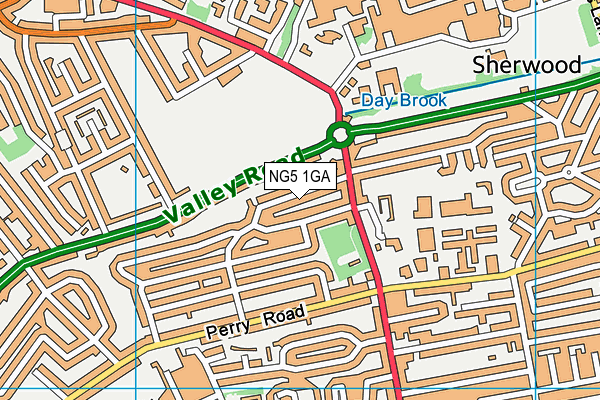 NG5 1GA map - OS VectorMap District (Ordnance Survey) NG5 1GA map - OS VectorMap District (Ordnance Survey)