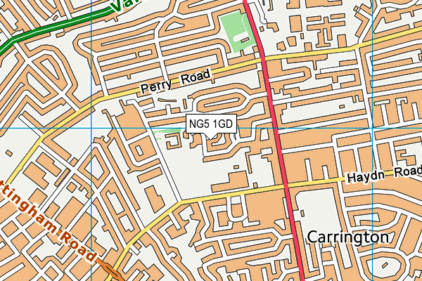 NG5 1GD map - OS VectorMap District (Ordnance Survey) NG5 1GD map - OS VectorMap District (Ordnance Survey)