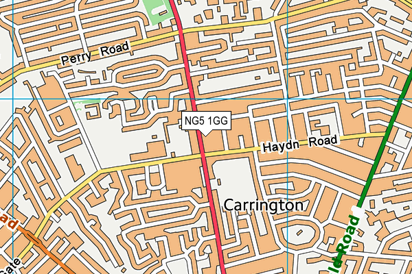 NG5 1GG map - OS VectorMap District (Ordnance Survey) NG5 1GG map - OS VectorMap District (Ordnance Survey)