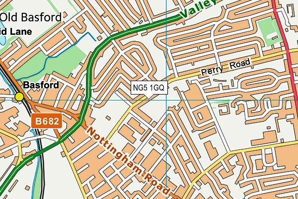 NG5 1GQ map - OS VectorMap District (Ordnance Survey) NG5 1GQ map - OS VectorMap District (Ordnance Survey)