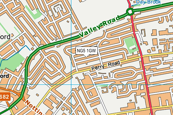 NG5 1GW map - OS VectorMap District (Ordnance Survey) NG5 1GW map - OS VectorMap District (Ordnance Survey)