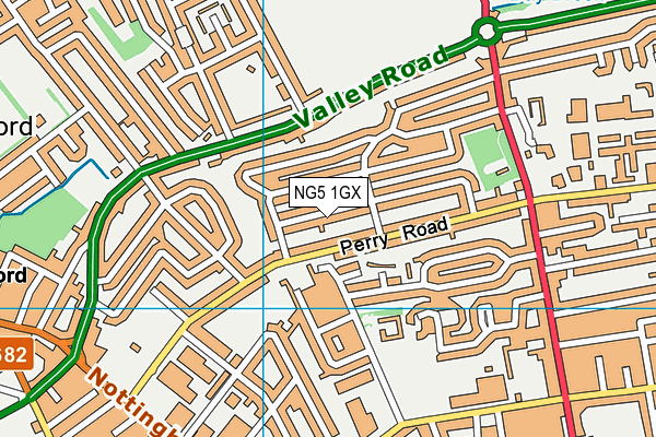 NG5 1GX map - OS VectorMap District (Ordnance Survey) NG5 1GX map - OS VectorMap District (Ordnance Survey)