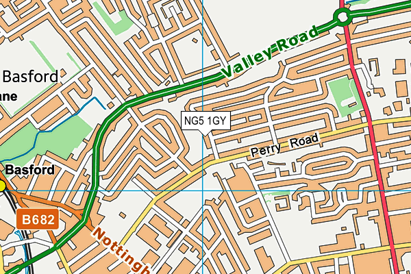 NG5 1GY map - OS VectorMap District (Ordnance Survey) NG5 1GY map - OS VectorMap District (Ordnance Survey)